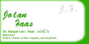 jolan haas business card